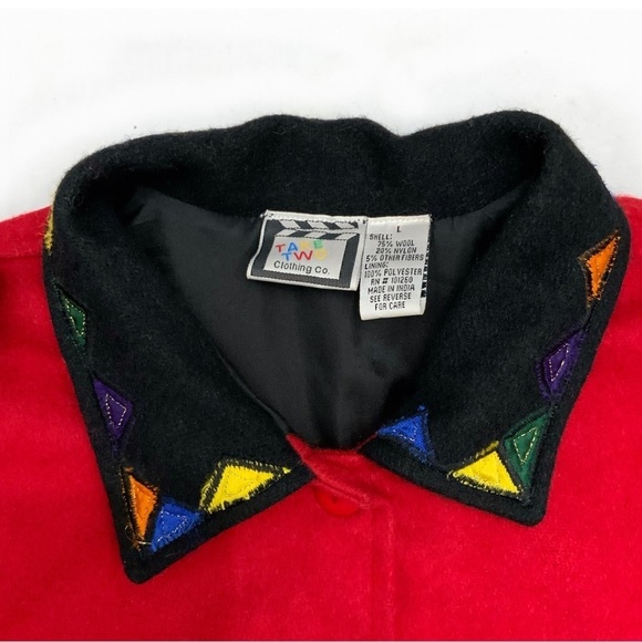 Holiday Take Two Vintage Christmas Jacket Boxy Red Embellished 80’s  Large - Picture 13 of 16